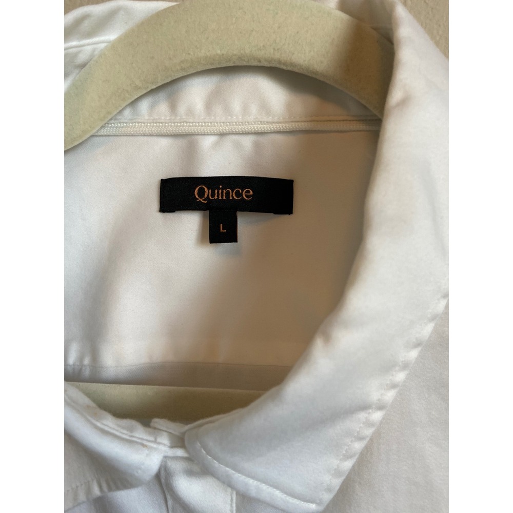 Quince Stretch Poplin Tailored Shirt Classic White Organic Cotton L - Picture 2 of 7